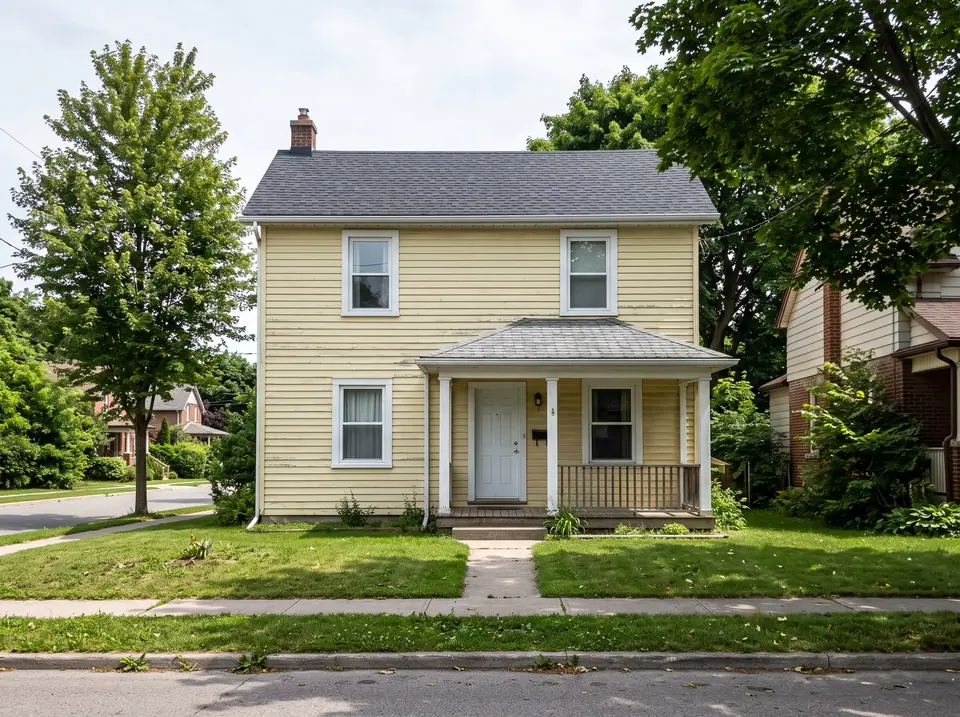 A two-storey house before